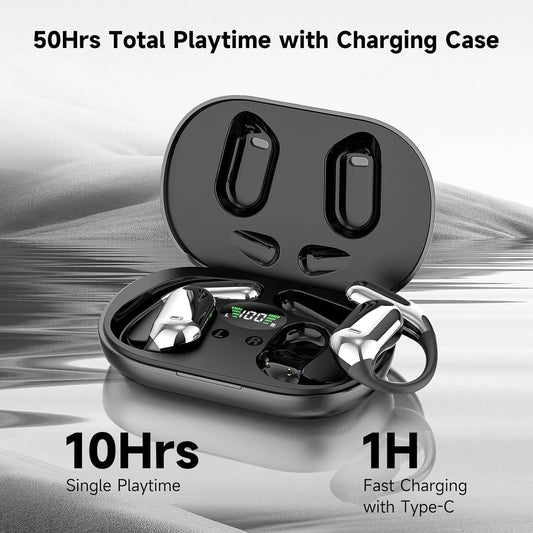 Ear-Mounted Bluetooth Headset with LED Display (One Set)